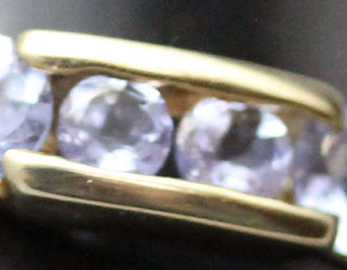 VINTAGE HALF ETERNITY TANZANITE 9CT YELLOW GOLD. EXCELLENT CLARITY!
