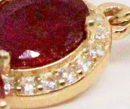 STUNNING REAL RUBY GOLD-HUED STERLING SILVER DROP & DANGLE EARRINGS. 925