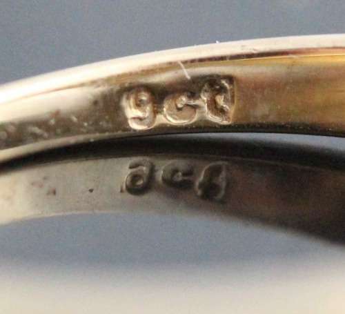 9ct YELLOW and WHITE GOLD DIAMOND RING. 19 SINGLE-CUT DIAMONDS. SOUTH AFRICAN. JEWELLER CERT R7`500