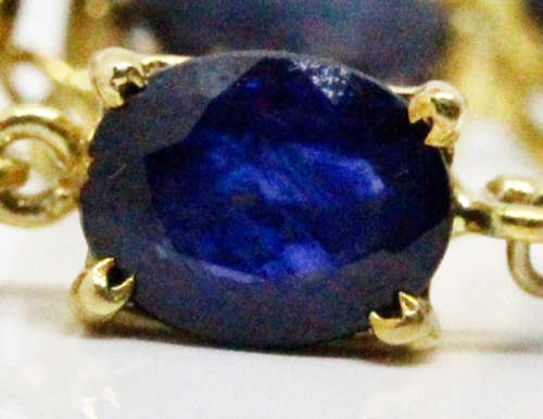 ELEGANT SAPPHIRE AND BAROQUE PEARL GOLD-HUED STERLING SILVER DROP & DANGLE EARRINGS. 925