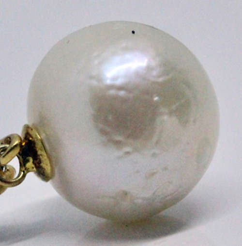 ELEGANT SAPPHIRE AND BAROQUE PEARL GOLD-HUED STERLING SILVER DROP & DANGLE EARRINGS. 925