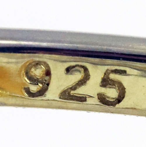 VERY PRETTY DOUBLE STRAND LARGE STERLING SILVER 925 RING GOLD HUE FINISH NATURAL TANZANITE GEMSTONES