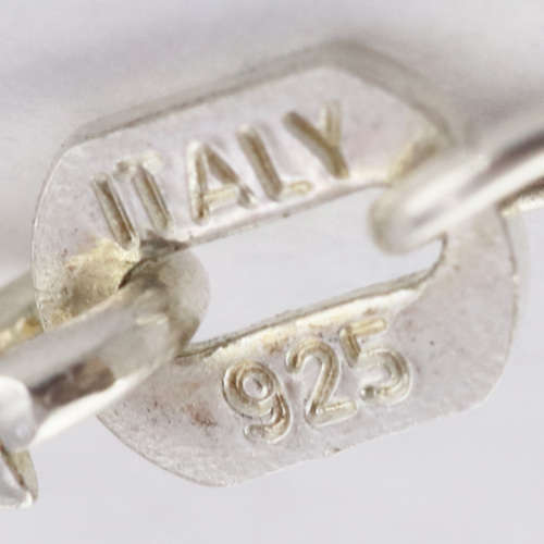 ITALIAN SOLID STERLING SILVER SINGLE NATURAL CREAM IRIDESCENT BAROQUE PEARL NECKLACE SIMPLE ELEGANCE