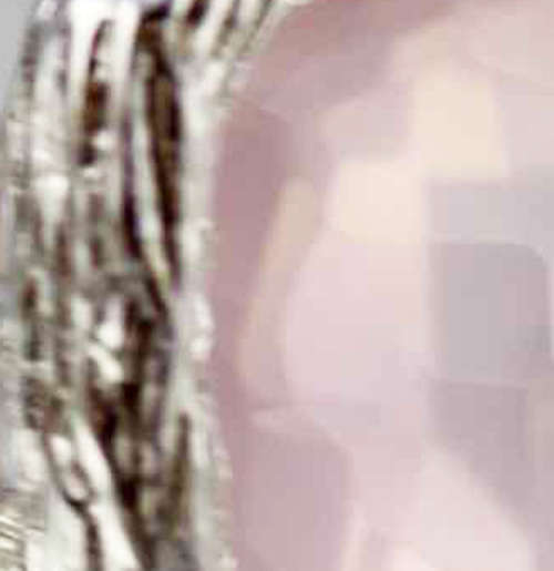 LARGE HANDCRAFTED CUSHION-FACETED NATURAL ROSE QUARTZ RHODIUM-PLATED STERLING SILVER RING. 925