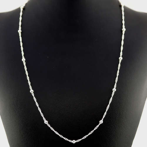 SPIGA LINK ITALIAN STERLING SILVER 925 CHAIN WITH SMALL, DECORATIVE BALLS. 546mm LONG