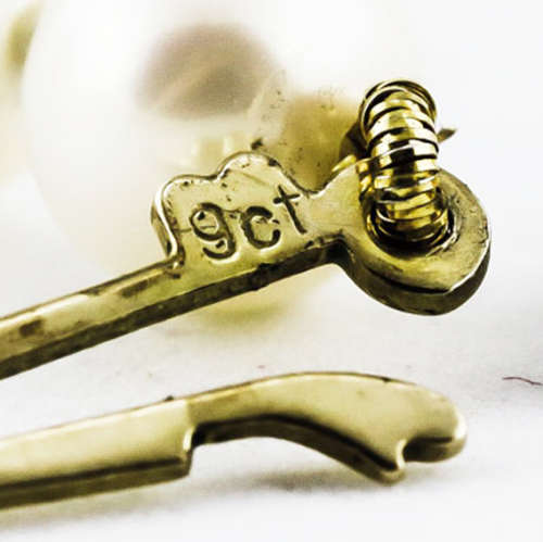 GORGEOUS FEMININE VINTAGE 9CT YELLOW GOLD REAL PEARL 43 cm NECKLACE