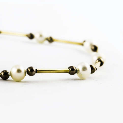 GORGEOUS FEMININE VINTAGE 9CT YELLOW GOLD REAL PEARL 43 cm NECKLACE