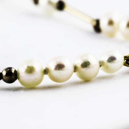 GORGEOUS FEMININE VINTAGE 9CT YELLOW GOLD REAL PEARL 43 cm NECKLACE