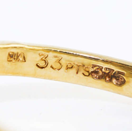 VINTAGE 0,33ct DIAMOND TIERED CLUSTER 9CT YELLOW GOLD RING. WELL HALLMARKED JEWELLER CERT R12`800