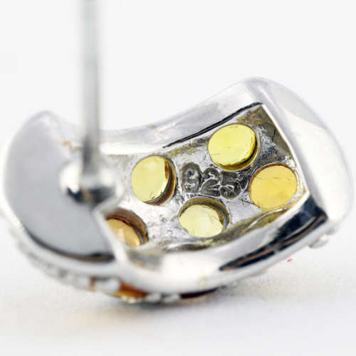 GORGEOUS NATURAL SONGEA MINED SAPPHIRE GEMSTONE STERLING SILVER STUD EARRINGS. 925