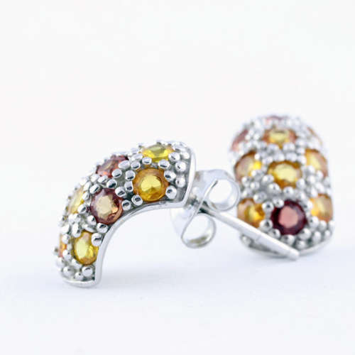 GORGEOUS NATURAL SONGEA MINED SAPPHIRE GEMSTONE STERLING SILVER STUD EARRINGS. 925