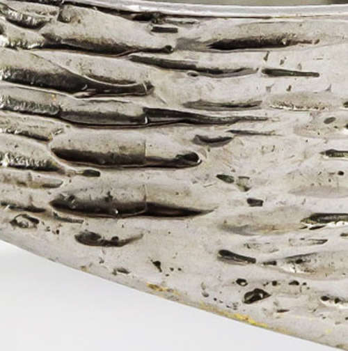 REAL SONGEA SAPPHIRES/ STRIKING HANDCRAFTED ORGANIC DESIGN RING GUNMETAL-HUED STERLING SILVER