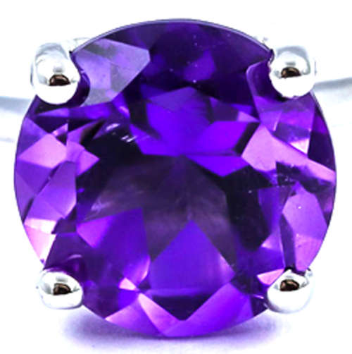 STRIKING UNHEATED 1,5 ct AMETHYST STERLING SILVER RING. INCREDIBLE COLOUR, CUT AND CLARITY!