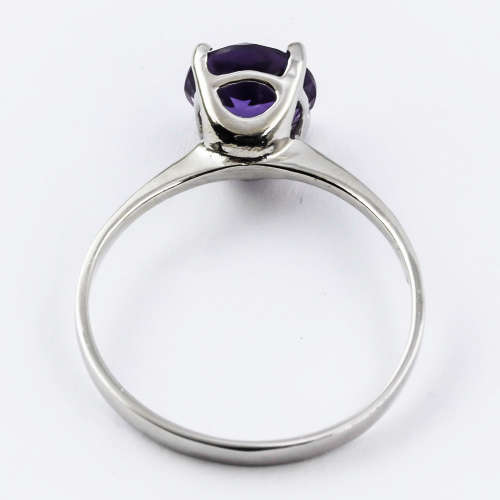STRIKING UNHEATED 1,5 ct AMETHYST STERLING SILVER RING. INCREDIBLE COLOUR, CUT AND CLARITY!