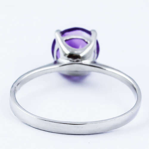 STRIKING UNHEATED 1,5 ct AMETHYST STERLING SILVER RING. INCREDIBLE COLOUR, CUT AND CLARITY!