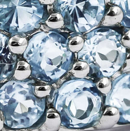 LONDON BLUE TOPAZ CLUSTER STERLING SILVER RING. NATURAL GEMSTONES