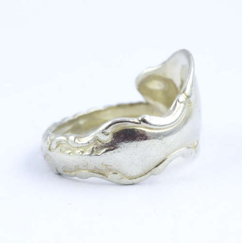 COLLECTABLE FLORAL VINTAGE `TEASPOON` STERLING SILVER RING. 925