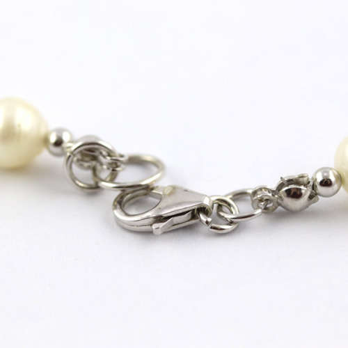 38CM NATURAL BAROQUE PEARL NECKLACE ROSE GOLD-HUED STERLING SILVER