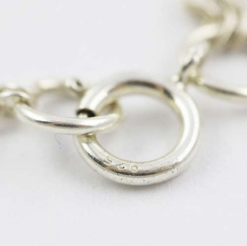 PRETTY 56CM STERLING SILVER CABLE LINK DOUBLE NECKLACE WITH BAROQUE PEARL ACCENTS. 925