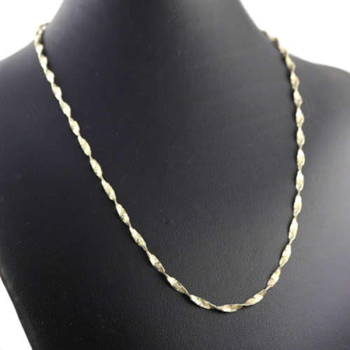 VINTAGE 51CM ITALIAN SOLID STERLING SILVER TWISTED SNAKE LINK CHAIN. 925