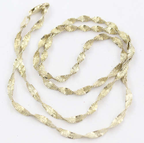 VINTAGE 51CM ITALIAN SOLID STERLING SILVER TWISTED SNAKE LINK CHAIN. 925