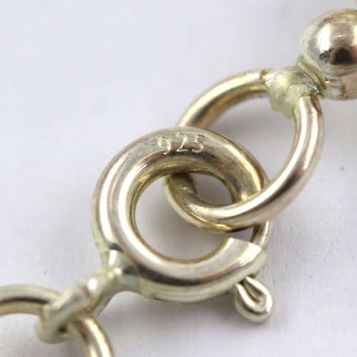 CLASSY SINGLE STRAND NATURAL PEARL NECKLACE WITH SOLID STERLING SILVER TWISTED STRAND PENDANT