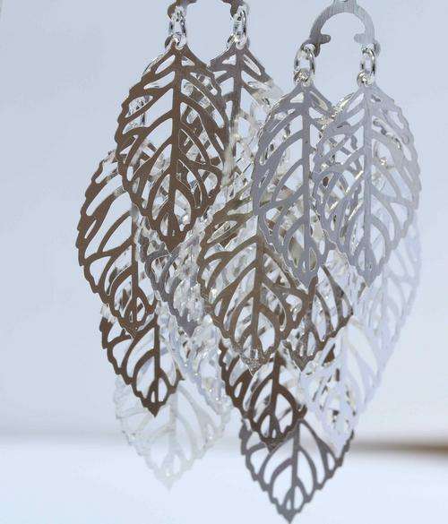 FABULOUS DELICATE STERLING SILVER 925 HANGING LEAF EARRINGS