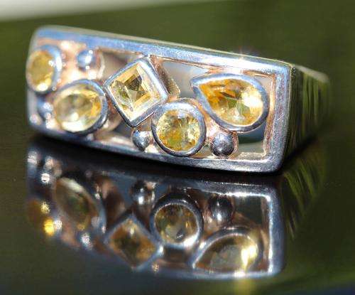 SPECTACULAR WOW-FACTOR VERY LARGE NATURAL CITRINE RING IN STERLING SILVER! A very heavy 10,3 g!