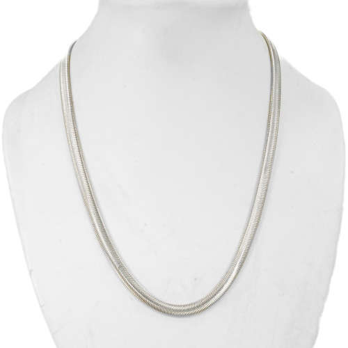 VINTAGE STERLING SILVER FLAT `SNAKE` LINK NECKLACE. 925. 50CM IN LENGTH