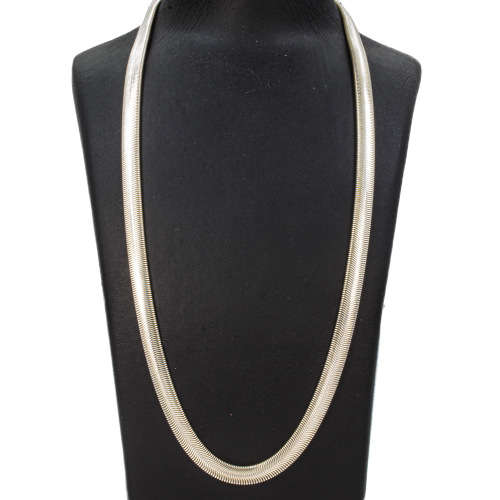 VINTAGE STERLING SILVER FLAT `SNAKE` LINK NECKLACE. 925. 50CM IN LENGTH