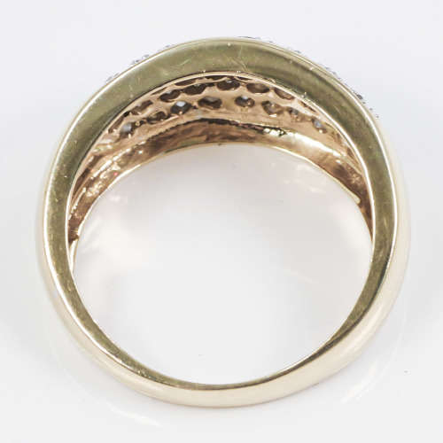 BROADBAND 0,50ct DIAMOND PAVÉ 9CT YELLOW GOLD RING. SCOTTISH-MADE. 375