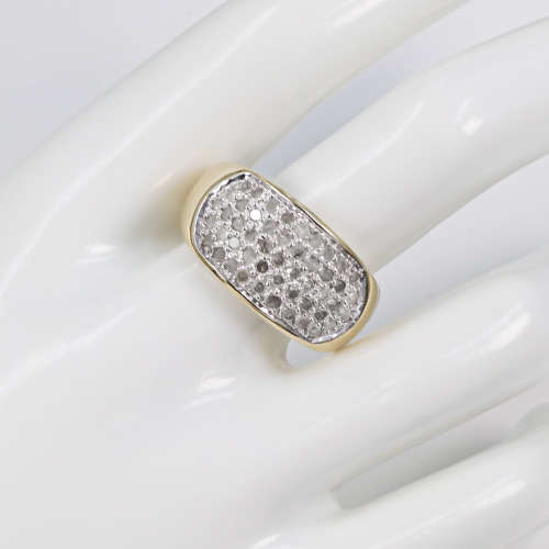 BROADBAND 0,50ct DIAMOND PAVÉ 9CT YELLOW GOLD RING. SCOTTISH-MADE. 375