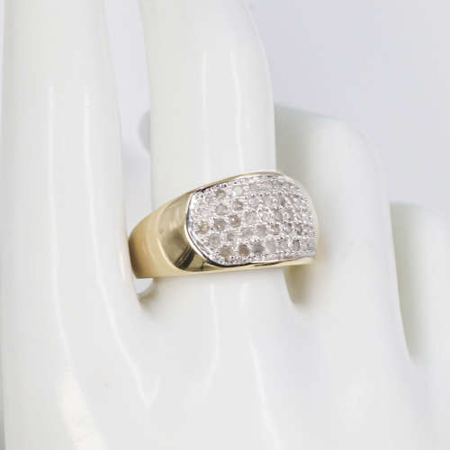BROADBAND 0,50ct DIAMOND PAVÉ 9CT YELLOW GOLD RING. SCOTTISH-MADE. 375