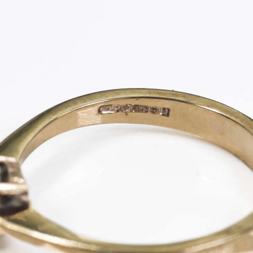 NATURAL EARTH-MINED DARK GREEN 0,40ct ZIRCON SOLITAIRE 9CT YELLOW GOLD RING