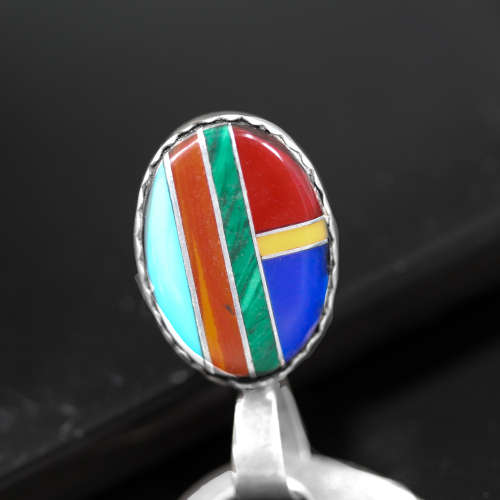 VINTAGE TURQUOISE, CORAL & LAPIS LAZULI STERLING SILVER FEATHER DESIGN DROP & DANGLE EARRINGS