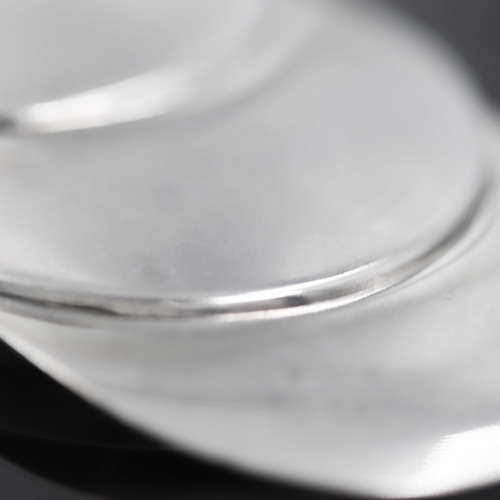 LARGE & SHOWY HANDCRAFTED 1970`S VINTAGE STERLING SILVER STUD EARRINGS 5,9cm LONG