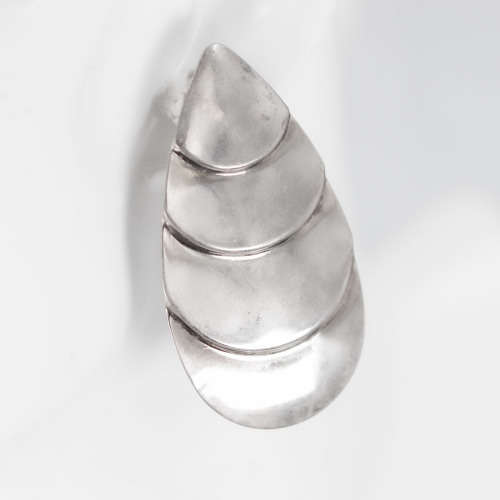 LARGE & SHOWY HANDCRAFTED 1970`S VINTAGE STERLING SILVER STUD EARRINGS 5,9cm LONG