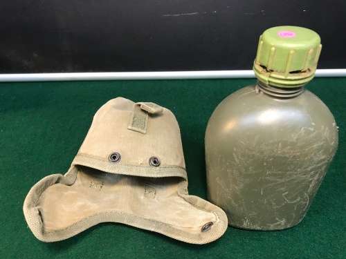 PATTERN 70 WATER BOTTLE (Canteen) & POUCH, 1 LITER. SADF-ARMY (LID CRACKED) ###PAYPAL WELCOME ###