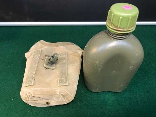 PATTERN 70 WATER BOTTLE (Canteen) & POUCH, 1 LITER. SADF-ARMY (LID CRACKED) ###PAYPAL WELCOME ###