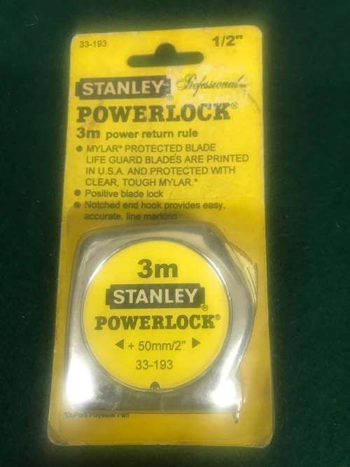 VINTAGE STANLEY 3M METAL CASE POWERLOCK TAPE REF: 33-193 USA MADE