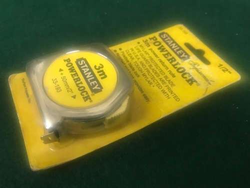 VINTAGE STANLEY 3M METAL CASE POWERLOCK TAPE REF: 33-193 USA MADE