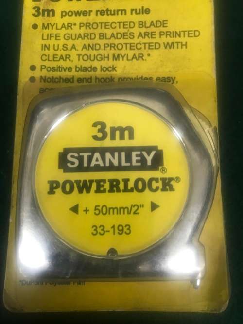 VINTAGE STANLEY 3M METAL CASE POWERLOCK TAPE REF: 33-193 USA MADE