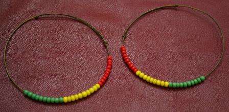 Rasta Wire Slide Bangle. 2 off