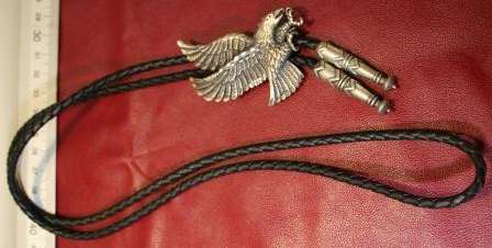 Rope Tie, Swooping Eagle, Braded Leather