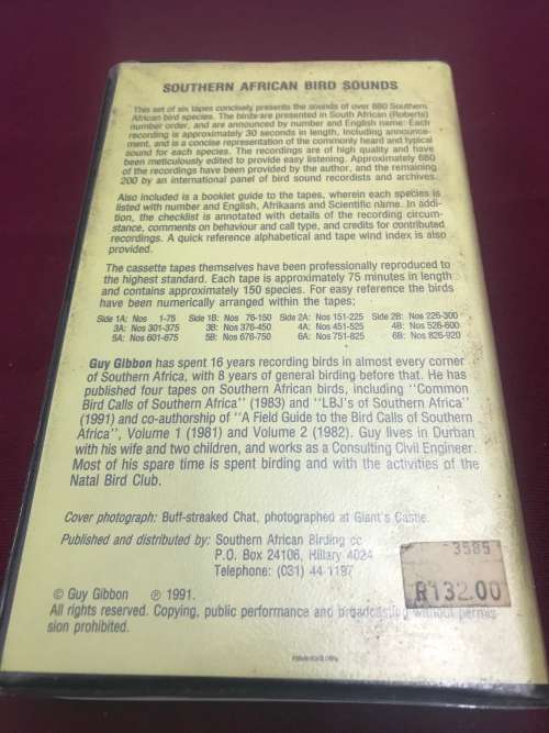 Southern African Bird Sounds - Tapes