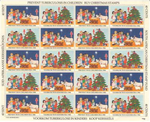 CHRISTMAS STAMPS 1984 FULL SHEET UMM