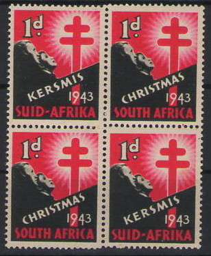 CHRISTMAS STAMPS 1943 UMM BLOCK OF 4