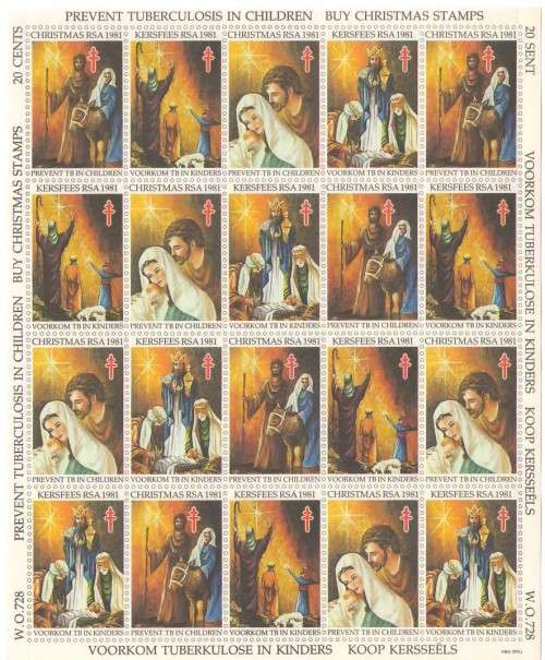 CHRISTMAS STAMPS 1981 FULL SHEET UMM