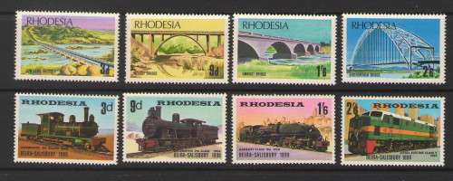 RHODESIA 1969 2 SETS TRAINS & BRIDGES CV R220 MNH