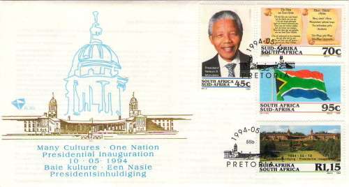 6.3B MANDELA INAUGURATION FDC 6TH SERIES FDC AS ISSUED